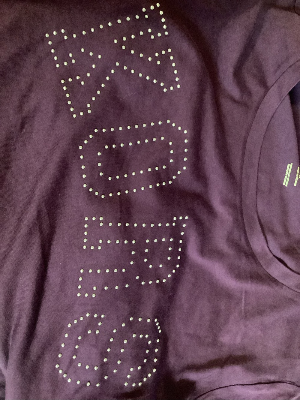 Michael Kors Size 2X Women’s Plum Gold Stud Logo Tee. New With Tags - Picture 5 of 5